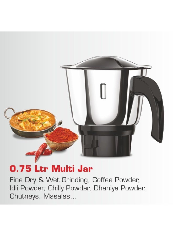 فيديم Vidiem Stainless Steel Victor (Red) MG 715 A |Mixer Grinder 650 Watt With 3 Leakproof Jars With Self-Lock For Wet & Dry Spices, Chutneys & Curries |2 Years Warranty - Image 3